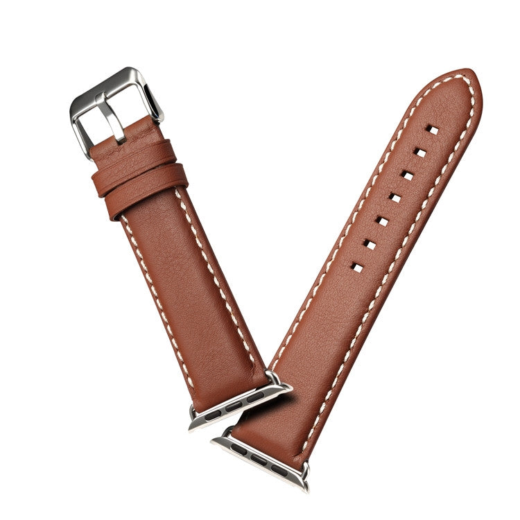 Denior Environmental Luxury Car Watch Leather Watch Band for Apple Watch Ultra 49mm&Watch Ultra 2 49mm / Series 10 46mm / 9&8&7 45mm / SE 3&SE 2&6&SE&5&4 44mm / 3&2&1 42mm(Brown) - Watch Bands by Denior | Online Shopping UK | buy2fix