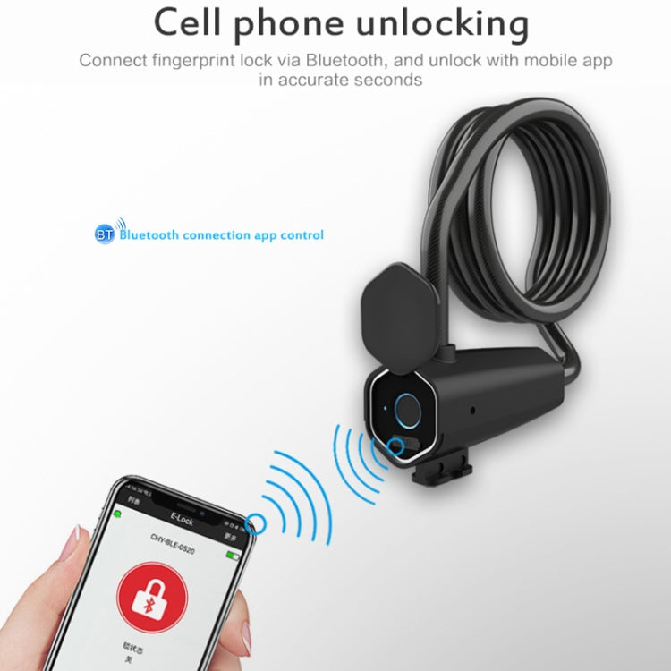 W16 IP65 Waterproof Fingerprint Lock Steel Rope Anti-theft Electric Car Lock Bluetooth APP Electronic Lock - Padlocks by buy2fix | Online Shopping UK | buy2fix