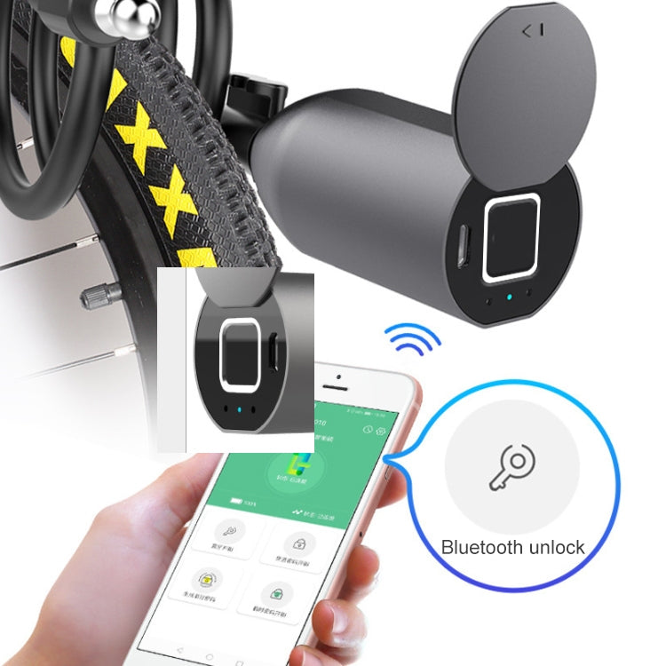 C3BF Bluetooth + Fingerprint Version Anti-theft Anti-shear Motorcycle Electric Bike Steel Rope Lock - Padlocks by buy2fix | Online Shopping UK | buy2fix