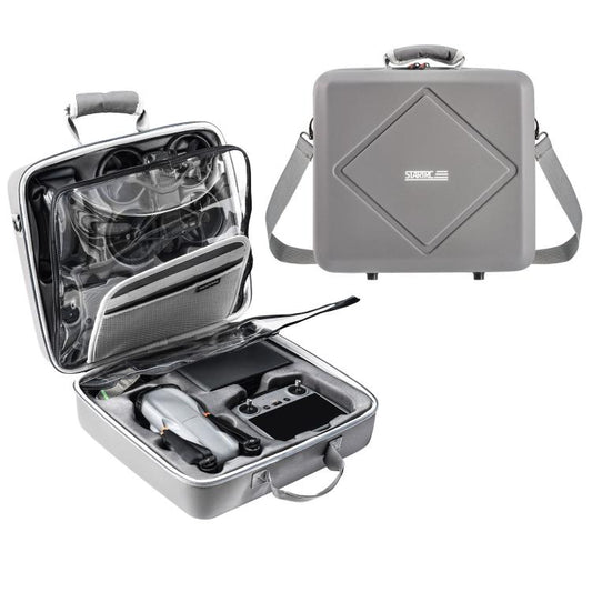 For DJI Air 3 / Air 3S / Avata 2 STARTRC Dual-Drone Shoulder Storage Bag PU Handbag (Grey) - Carry Cases & Bags by STARTRC | Online Shopping UK | buy2fix