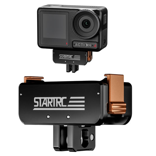 For DJI Osmo Action 5 Pro / 4 / 3 STARTRC Metal Quick Adapter Magnetic Foldable Extension Bracket (Black+Orange) -  by STARTRC | Online Shopping UK | buy2fix