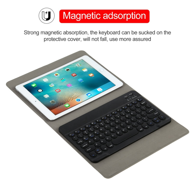 Universal Round Keys Detachable Bluetooth Keyboard + Leather Tablet Case without Touchpad for iPad 9-10 inch, Specification:Black Keyboard(Black) - Universal by buy2fix | Online Shopping UK | buy2fix