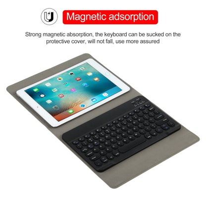 Universal Round Keys Detachable Bluetooth Keyboard + Leather Tablet Case without Touchpad for iPad 9-10 inch, Specification:Black Keyboard(Gold) - Universal by buy2fix | Online Shopping UK | buy2fix