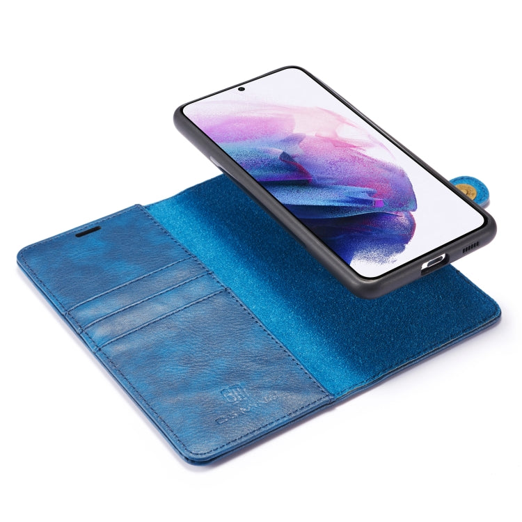 For Samsung Galaxy S21 5G DG.MING Crazy Horse Texture Flip Detachable Magnetic Leather Case with Holder & Card Slots & Wallet(Blue) - Galaxy S21 5G Cases by DG.MING | Online Shopping UK | buy2fix