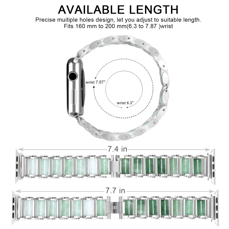 Emerald Stainless Steel Watch Band For Apple Watch Ultra 49mm&Watch Ultra 2 49mm / Series 9&8&7 45mm / SE 3&SE 2&6&SE&5&4 44mm / 3&2&1 42mm(Silver) - Watch Bands by buy2fix | Online Shopping UK | buy2fix