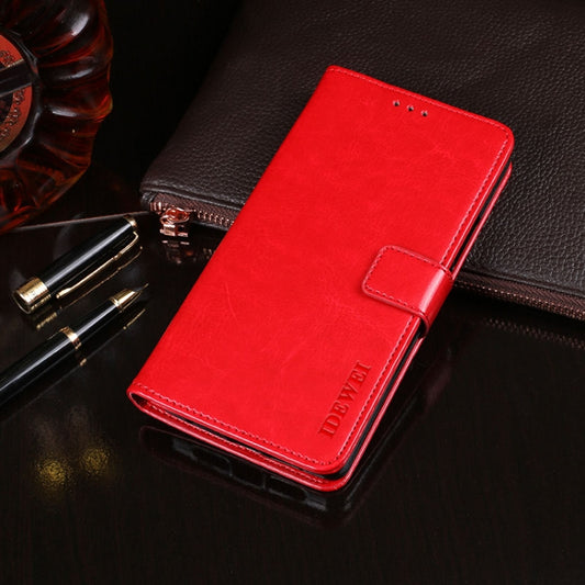 For Blackview A80S idewei Crazy Horse Texture Horizontal Flip Leather Case with Holder & Card Slots & Wallet(Red) - More Brand by idewei | Online Shopping UK | buy2fix