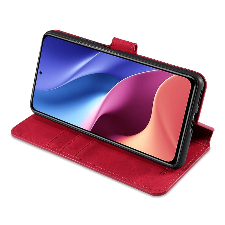 For Xiaomi Redmi K40 DG.MING Retro Oil Side Horizontal Flip Leather Case with Holder & Card Slots & Wallet(Red) - Xiaomi Cases by DG.MING | Online Shopping UK | buy2fix