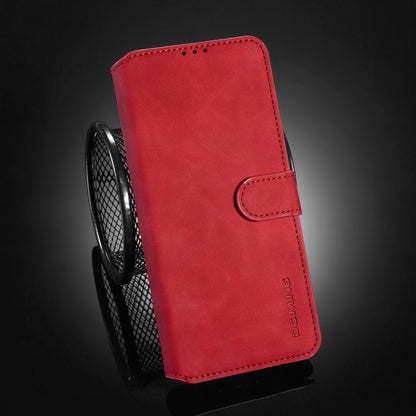 For Xiaomi Redmi K40 DG.MING Retro Oil Side Horizontal Flip Leather Case with Holder & Card Slots & Wallet(Red) - Xiaomi Cases by DG.MING | Online Shopping UK | buy2fix