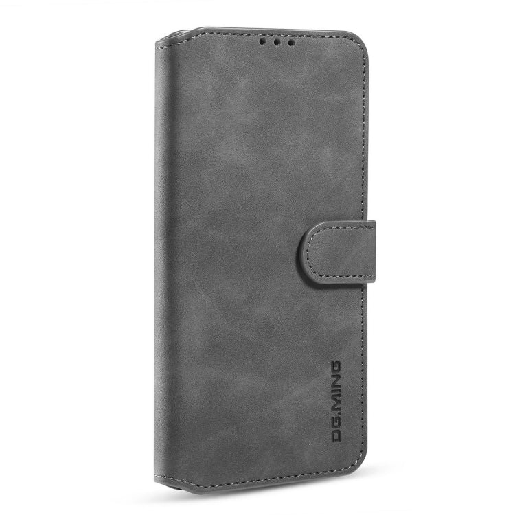 For Xiaomi Redmi Note 9 5G DG.MING Retro Oil Side Horizontal Flip Leather Case with Holder & Card Slots & Wallet(Grey) - Xiaomi Cases by DG.MING | Online Shopping UK | buy2fix