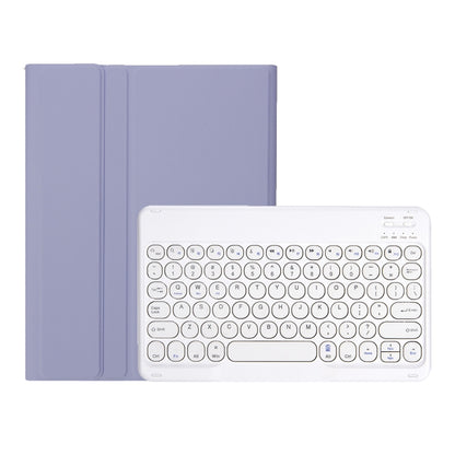 YT098B Detachable Candy Color Skin Feel Texture Round Keycap Bluetooth Keyboard Leather Case For iPad Air 4 10.9 2020 / Air 5 10.9 2022 (Purple) - For iPad Air by buy2fix | Online Shopping UK | buy2fix