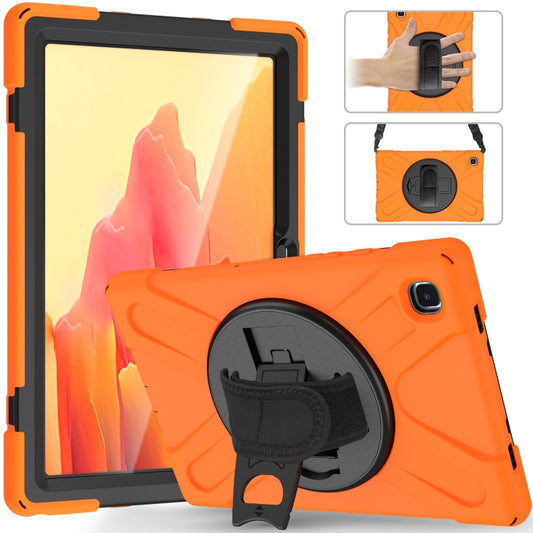 For Samsung Galaxy Tab A7 10.4 2020 T500 / T505 Shockproof Colorful Silicone + PC Protective Case with Holder & Shoulder Strap & Hand Strap & Screen Protector(Orange) - Other Galaxy Tab PC by buy2fix | Online Shopping UK | buy2fix