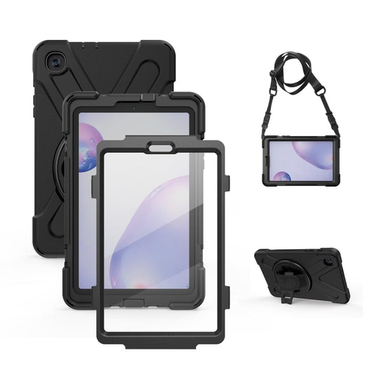 For Samsung Galaxy Tab A 8.4 2020 T307U Shockproof Colorful Silicone + PC Protective Case with Holder & Shoulder Strap & Hand Strap & Screen Protector(Black) - Tab A 8.4 (2020) by buy2fix | Online Shopping UK | buy2fix