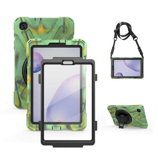 For Samsung Galaxy Tab A 8.4 2020 T307U Shockproof Colorful Silicone + PC Protective Case with Holder & Shoulder Strap & Hand Strap & Screen Protector(Camouflage) - Tab A 8.4 (2020) by buy2fix | Online Shopping UK | buy2fix