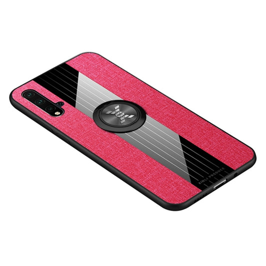 For Huawei nova 5 XINLI Stitching Cloth Textue Shockproof TPU Protective Case with Ring Holder(Red) - Huawei Cases by XINLI | Online Shopping UK | buy2fix