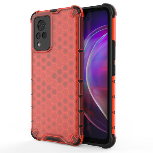 For vivo V21 Shockproof Honeycomb PC + TPU Case(Red) - vivo Cases by buy2fix | Online Shopping UK | buy2fix