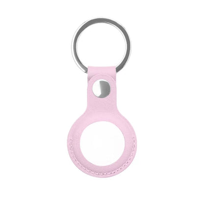 Mutural PU Leather Protective Case with Key Ring for AirTag(Pink) - Other by Mutural | Online Shopping UK | buy2fix