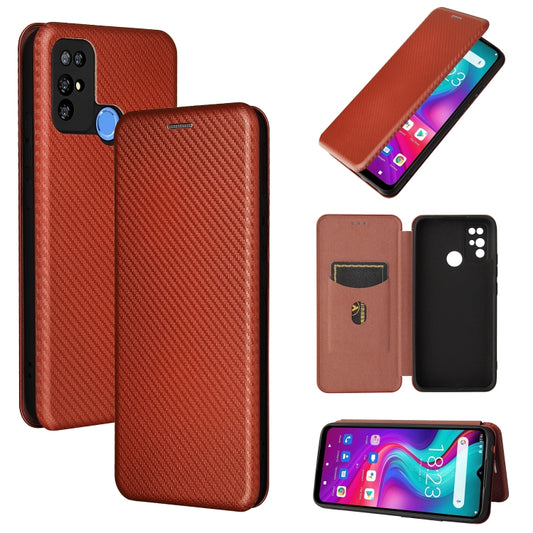 For Doogee X96 Pro Carbon Fiber Texture Horizontal Flip TPU + PC + PU Leather Case with Card Slot(Brown) - More Brand by buy2fix | Online Shopping UK | buy2fix