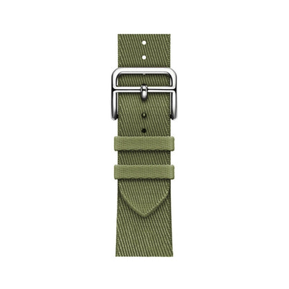 Two-color Nylon Braid Watch Band For Apple Watch Ultra 49mm&Watch Ultra 2 49mm / Series 9&8&7 45mm / SE 3&SE 2&6&SE&5&4 44mm / 3&2&1 42mm(Army Green) - Watch Bands by buy2fix | Online Shopping UK | buy2fix