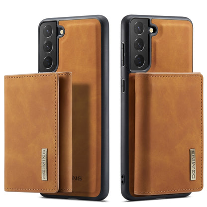 For Samsung Galaxy S21 FE DG.MING M1 Series 3-Fold Multi Card Wallet  Back Cover Shockproof Case with Holder Function(Brown) - Galaxy Phone Cases by DG.MING | Online Shopping UK | buy2fix