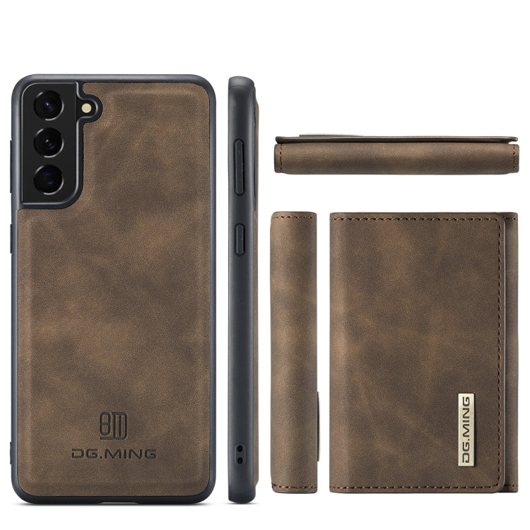 For Samsung Galaxy S21+ DG.MING M1 Series 3-Fold Multi Card Wallet  Back Cover Shockproof Case with Holder Function(Coffee) - Galaxy Phone Cases by DG.MING | Online Shopping UK | buy2fix