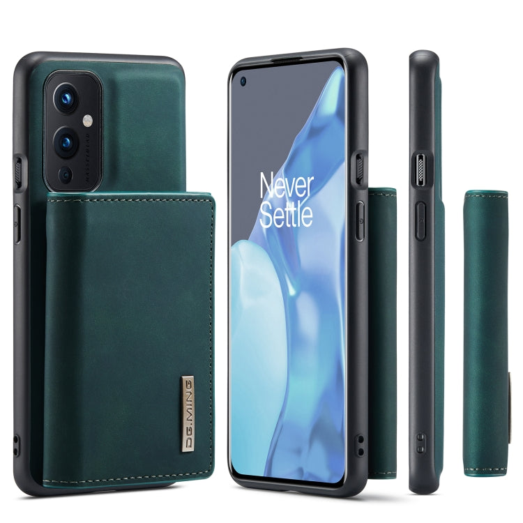 For OnePlus 9 (EU/NA) DG.MING M1 Series 3-Fold Multi Card Wallet  Back Cover Shockproof Case with Holder Function(Green) -  by DG.MING | Online Shopping UK | buy2fix