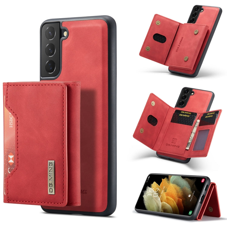 For Samsung Galaxy S21+ DG.MING M2 Series 3-Fold Multi Card Bag Back Cover Shockproof Case with Wallet & Holder Function(Red) - Galaxy Phone Cases by DG.MING | Online Shopping UK | buy2fix