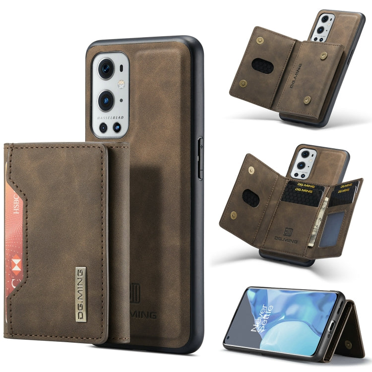 For OnePlus 9 Pro DG.MING M2 Series 3-Fold Multi Card Bag Back Cover Shockproof Case with Wallet & Holder Function(Coffee) - OnePlus Cases by DG.MING | Online Shopping UK | buy2fix