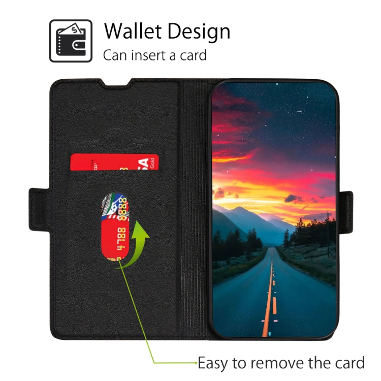 For Doogee X96 Pro Ultra-thin Voltage Side Buckle PU + TPU Horizontal Flip Leather Case with Holder & Card Slot(Black) - More Brand by buy2fix | Online Shopping UK | buy2fix