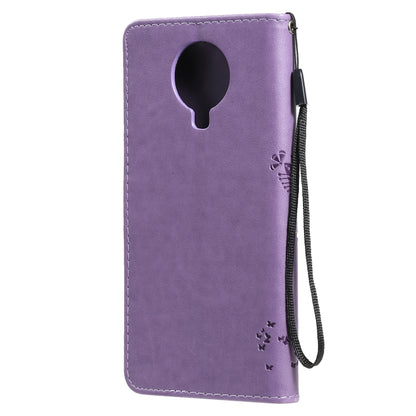 For Nokia G20 Tree & Cat Pattern Pressed Printing Horizontal Flip PU Leather Case with Holder & Card Slots & Wallet & Lanyard(Lavender) - Nokia Cases by buy2fix | Online Shopping UK | buy2fix