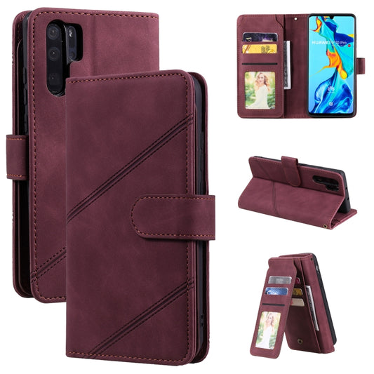 For Huawei P30 Pro Skin Feel Business Horizontal Flip PU Leather Case with Holder & Multi-Card Slots & Wallet & Lanyard & Photo Frame(Red) - Huawei Cases by buy2fix | Online Shopping UK | buy2fix