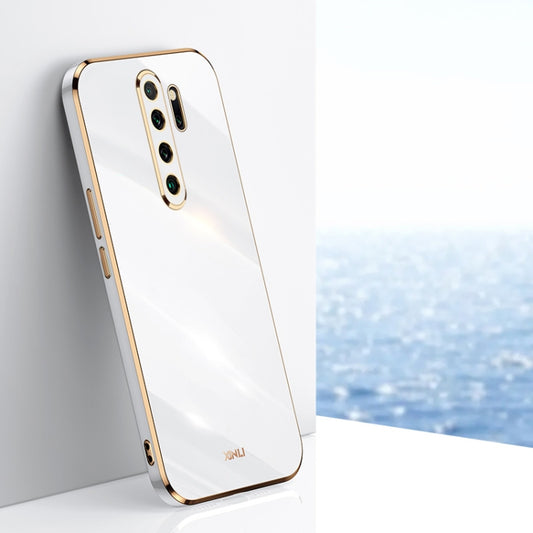 For Xiaomi Redmi Note 8 Pro XINLI Straight 6D Plating Gold Edge TPU Shockproof Case(White) - Xiaomi Cases by XINLI | Online Shopping UK | buy2fix