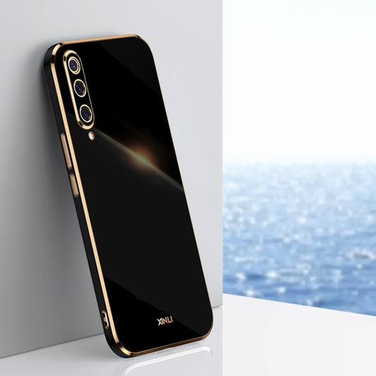 For Xiaomi Mi 9 XINLI Straight 6D Plating Gold Edge TPU Shockproof Case(Black) - Xiaomi Cases by XINLI | Online Shopping UK | buy2fix