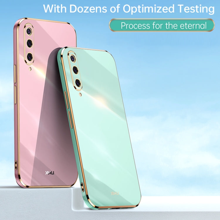 For Xiaomi Mi 9 XINLI Straight 6D Plating Gold Edge TPU Shockproof Case(Mint Green) - Xiaomi Cases by XINLI | Online Shopping UK | buy2fix