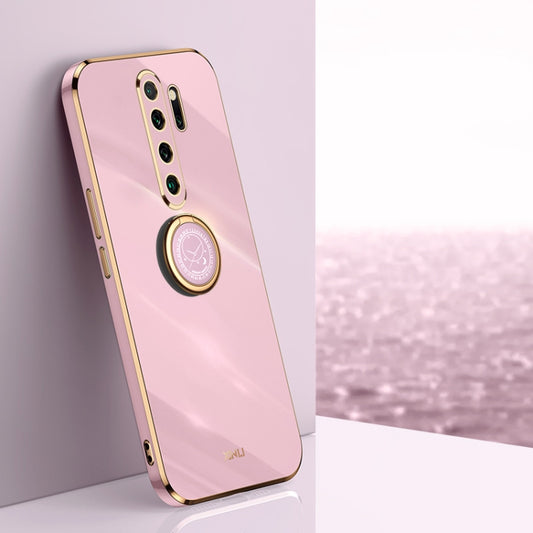 For Xiaomi Redmi Note 8 Pro XINLI Straight 6D Plating Gold Edge TPU Shockproof Case with Ring Holder(Cherry Purple) - Xiaomi Cases by XINLI | Online Shopping UK | buy2fix