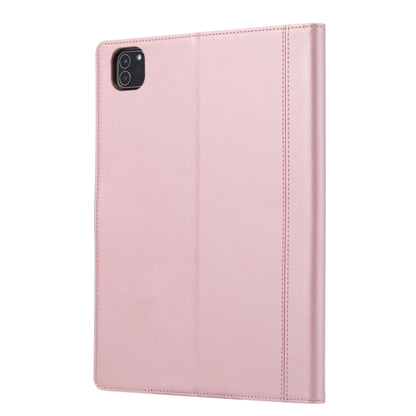 For iPad Air 13 2024 / iPad Pro 12.9 2022/2021/2020 Calf Texture Double Fold Clasp Horizontal Flip Leather Tablet Case with Photo Frame & Holder & Card Slots & Wallet(Rose Gold) - iPad Pro 12.9 (2022/2021) Cases by buy2fix | Online Shopping UK | buy2fix