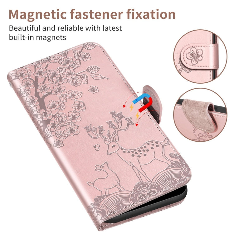 For Xiaomi Mi 11 Lite Sika Deer Embossing Pattern Horizontal Flip PU Leather Case with Holder & Card Slot & Wallet & Photo Frame(Rose Gold) - Xiaomi Cases by buy2fix | Online Shopping UK | buy2fix