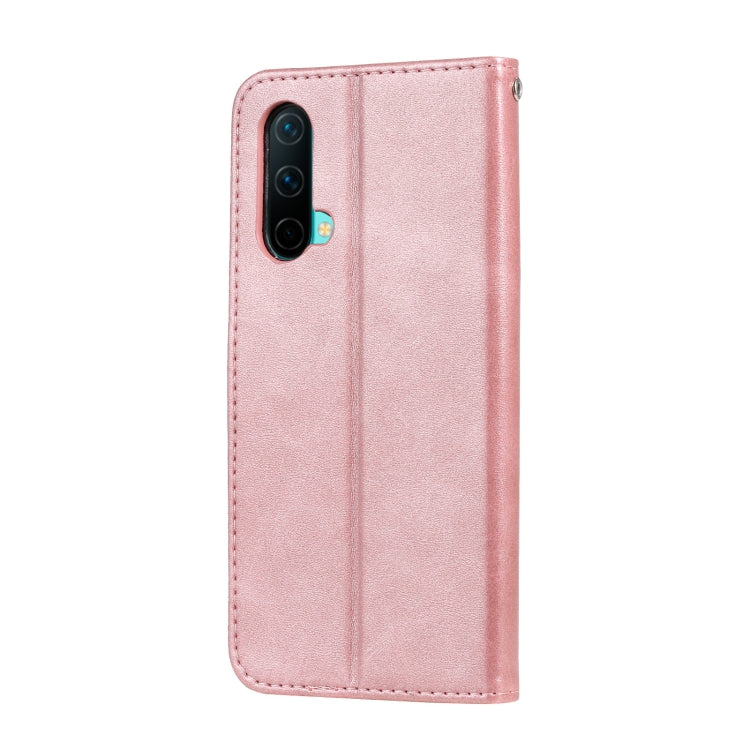 For OnePlus Nord CE 5G Fashion Calf Texture Zipper Horizontal Flip Leather Case with Stand & Card Slots & Wallet Function(Rose Gold) - OnePlus Cases by buy2fix | Online Shopping UK | buy2fix