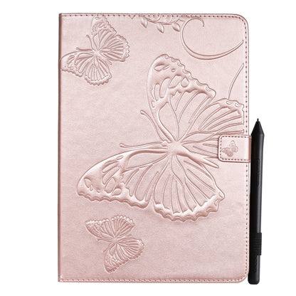 For iPad 10.2 / Pro 10.5 / Air  2019 Pressed Printing Butterfly Pattern Horizontal Flip PU Leather Case with Holder & Card Slots & Wallet & Pen Slot(Rose Gold) - iPad Air (2019) Cases by buy2fix | Online Shopping UK | buy2fix