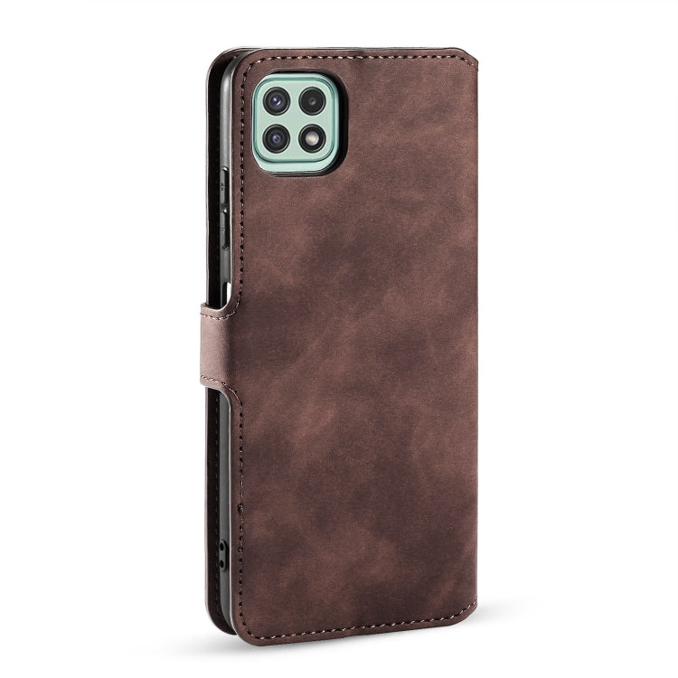 For Samsung Galaxy A22 5G DG.MING Retro Oil Side Horizontal Flip Leather Case with Holder & Card Slots & Wallet(Coffee) - Galaxy Phone Cases by DG.MING | Online Shopping UK | buy2fix