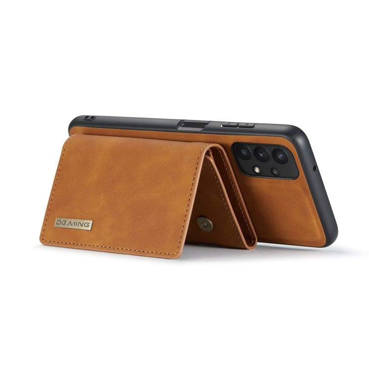 For Samsung Galaxy A32 5G DG.MING M1 Series 3-Fold Multi Card Wallet  Back Cover Shockproof Case with Holder Function(Brown) - Galaxy Phone Cases by DG.MING | Online Shopping UK | buy2fix