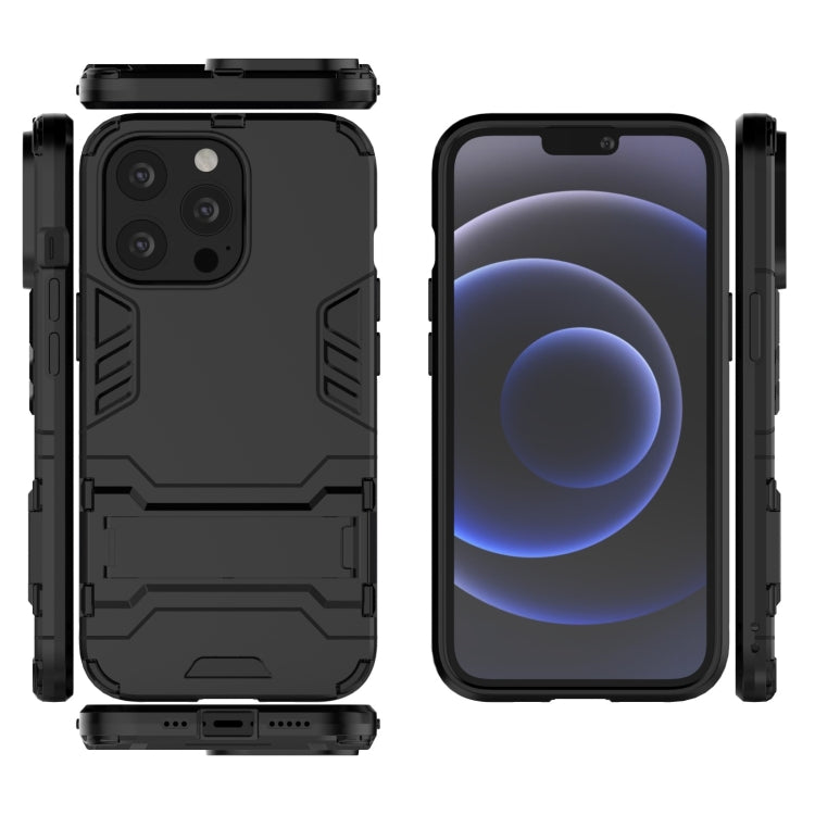 For iPhone 13 Pro PC + TPU Shockproof Protective Case with Invisible Holder (Black) - iPhone 13 Pro Cases by buy2fix | Online Shopping UK | buy2fix