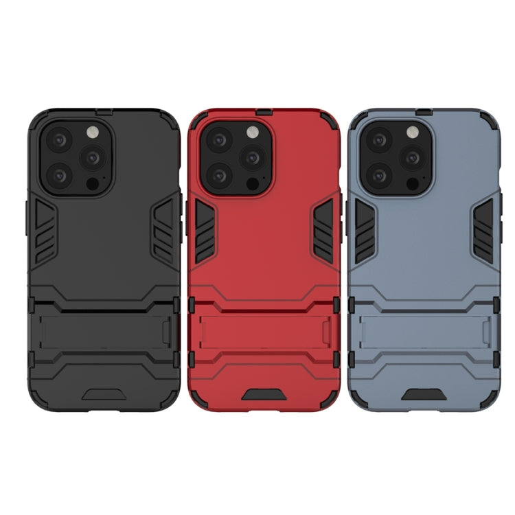 For iPhone 13 Pro Max PC + TPU Shockproof Protective Case with Invisible Holder (Red) - iPhone 13 Pro Max Cases by buy2fix | Online Shopping UK | buy2fix