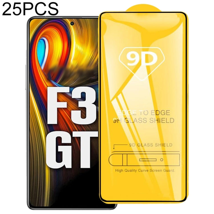 For Xiaomi Poco F3 GT / Poco F4 GT 25 PCS 9D Full Glue Full Screen Tempered Glass Film -  by buy2fix | Online Shopping UK | buy2fix