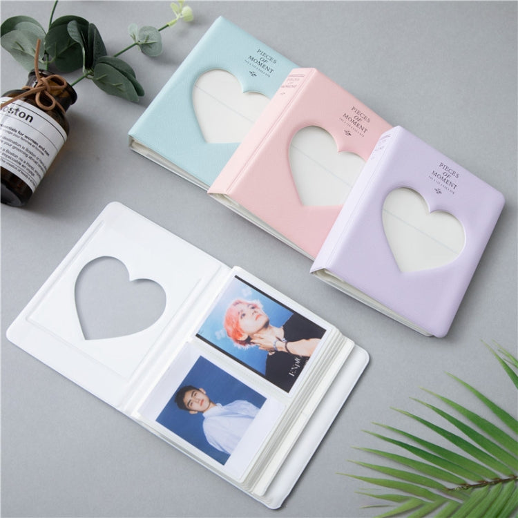 Hollow Heart 64 Pockets Photo Book Album Name Card Holder for Fujifilm Instax Mini 8 /7s /70 /25 /50s /90(Sky Blue) - Photo Albums & Photo Frames by buy2fix | Online Shopping UK | buy2fix