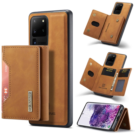 For Samsung Galaxy S20 Ultra DG.MING M2 Series 3-Fold Multi Card Bag Back Cover Shockproof Case with Wallet & Holder Function(Brown) - Galaxy Phone Cases by DG.MING | Online Shopping UK | buy2fix