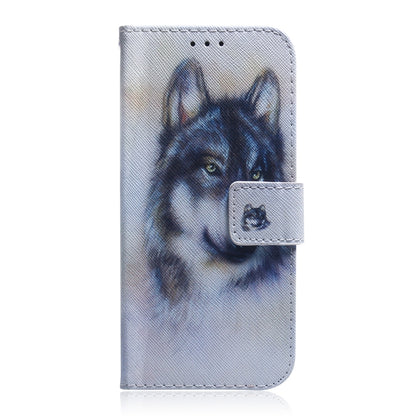 For Sony Xperia 5 Coloured Drawing Pattern Horizontal Flip PU Leather Case with Holder & Card Slots & Wallet(White Wolf) - Sony Cases by buy2fix | Online Shopping UK | buy2fix