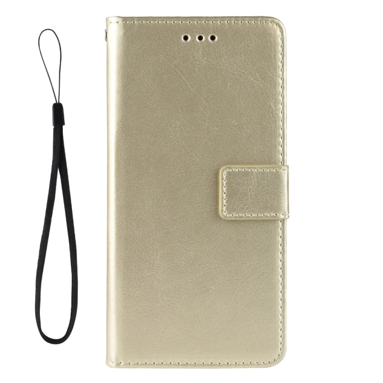 For OPPO A16 Crazy Horse Texture Horizontal Flip Leather Case with Holder & Card Slots & Lanyard(Gold) - OPPO Cases by buy2fix | Online Shopping UK | buy2fix