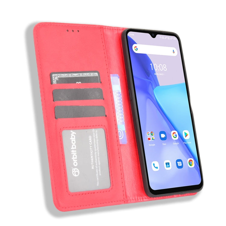 For Umidigi Power 5 Magnetic Buckle Retro Crazy Horse Texture Horizontal Flip Leather Case with Holder & Card Slots & Photo Frame(Red) - More Brand by buy2fix | Online Shopping UK | buy2fix