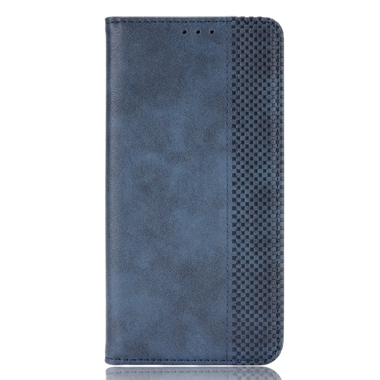 For ZTE Blade A51 Magnetic Buckle Retro Crazy Horse Texture Horizontal Flip Leather Case with Holder & Card Slots & Photo Frame(Blue) - ZTE Cases by buy2fix | Online Shopping UK | buy2fix