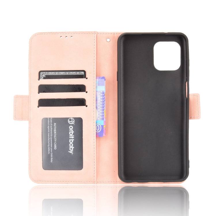 For Motorola Moto Edge 20 Lite Skin Feel Calf Pattern Horizontal Flip Leather Case with Holder & Card Slots & Photo Frame(Pink) - Motorola Cases by buy2fix | Online Shopping UK | buy2fix